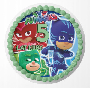 Opłatek Na Tort 28cm - Pidżamersi Pjmasks + Gratis