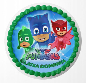 Opłatek Na Tort 28cm - Pidżamersi Pjmasks + Gratis