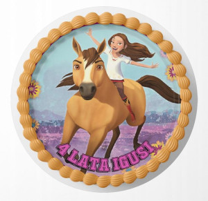 Opłatek Na Tort 28cm - Mustang Duch Wolności Koń +