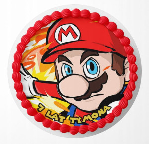 Opłatek Na Tort 28cm - Super Mario Bros + Gratis
