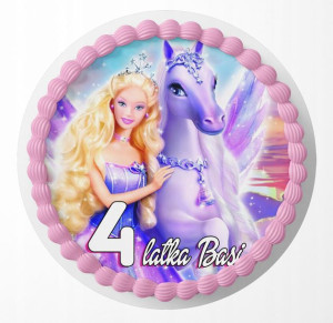 Opłatek Na Tort 28cm - Barbie Dziewczynki + Gratis