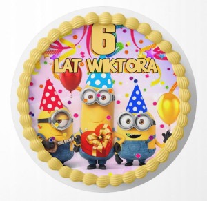 Opłatek Na Tort 28cm - Minionki Wybór + Gratis
