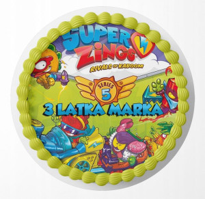 Opłatek Na Tort 28cm - Super Zings Wzory + Gratis