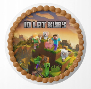 Opłatek Na Tort 28cm - Mine-craft Gra + Gratis!