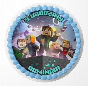 Opłatek Na Tort 28cm - Mine-craft Gra + Gratis!