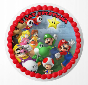 Opłatek Na Tort 30cm - Super Mario Bros + Gratis