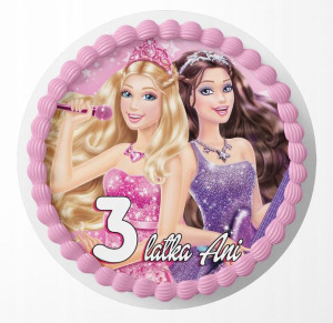 Opłatek Na Tort 30cm - Barbie Dziewczynki + Gratis
