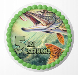 Opłatek Na Tort 30cm - Wędkarstwo Wybór + Gratis