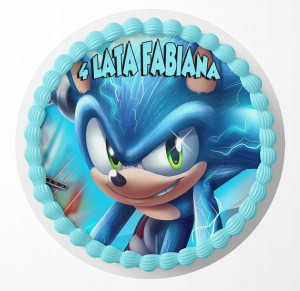 Opłatek Na Tort 30cm - Sonic Gra Wzory + Gratis