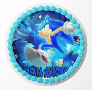 Opłatek Na Tort 30cm - Sonic Gra Wzory + Gratis