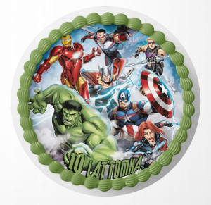 Opłatek Na Tort 30cm - Avengers Wybór + Gratis