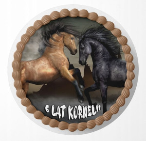 Opłatek Na Tort 30cm - Z Koniem Konie + Gratis