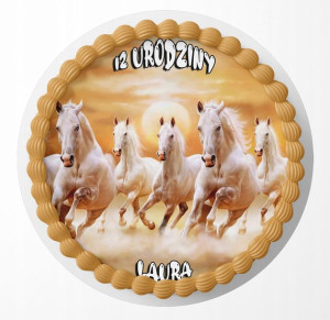 Opłatek Na Tort 30cm - Z Koniem Konie + Gratis