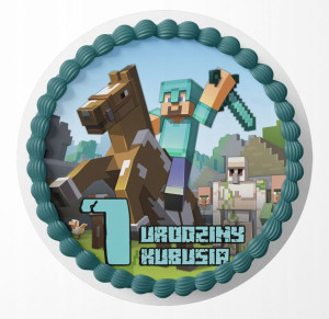 Opłatek Na Tort 30cm - Mine-craft Gra + Gratis!