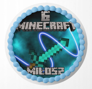Opłatek Na Tort 30cm - Mine-craft Gra + Gratis!