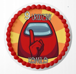 Opłatek Na Tort 30cm - Amomg Uss Gry + Gratis!