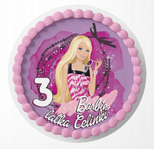 Opłatek Na Tort 29cm - Barbie Dziewczynki + Gratis