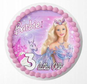 Opłatek Na Tort 29cm - Barbie Dziewczynki + Gratis