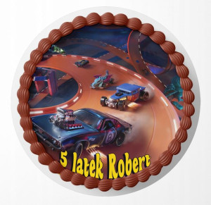 Opłatek Na Tort 29cm - Hot Wheels Wzory + Gratis