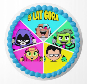 Opłatek Na Tort 29cm - Młodzi Tytani Wybór +gratis