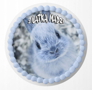 Opłatek Na Tort 29cm - Słodki Króliczek + Gratis