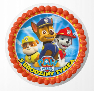 Opłatek Na Tort 29cm - Psi Patrol Rubble + Gratis