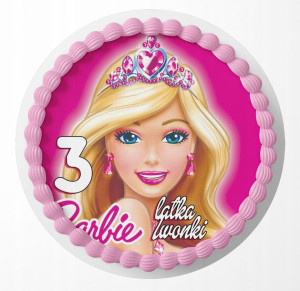 Opłatek Na Tort 15cm - Barbie Dziewczynki + Gratis