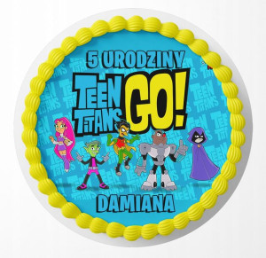Opłatek Na Tort 15cm - Młodzi Tytani Wybór +gratis