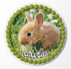 Opłatek Na Tort 15cm - Słodki Króliczek + Gratis
