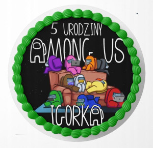 Opłatek Na Tort 15cm - Amomg Uss Gry + Gratis!