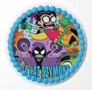Opłatek Na Tort 17cm - Młodzi Tytani Wybór +gratis