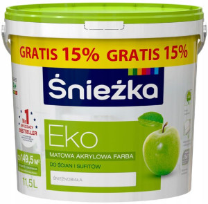 Eko Śnieżka Farba Akrylowa Ścian Sufitu Biała 11,5