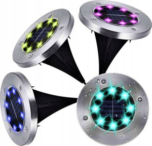 Lampa Solarna Najazd Ogrodowa Lampki Rgb 4szt.