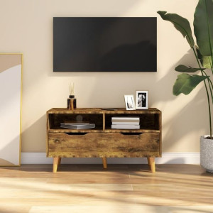 Lumarko Szafka pod TV, przydymiony dąb, 90x40x48,5 cm, płyta wiórowa
