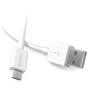 Kabel Benks USB-A - microUSB 1m White