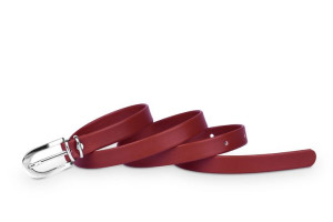 Pasek damski klasyczny czerwony mat 1,5 cm