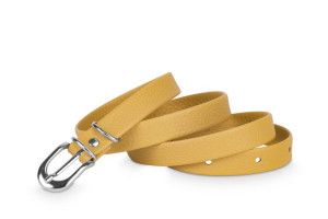 Pasek damski klasyczny musztardowy mat 1,5 cm