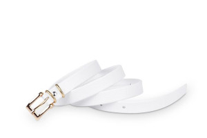 Pasek damski klasyczny biały eko 1,5 cm