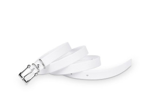 Pasek damski klasyczny biały eko 1,5 cm