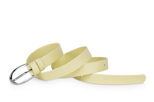 Pasek damski klasyczny bananowy mat 2 cm
