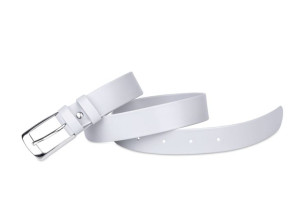 Pasek damski klasyczny platynowy mat 3 cm