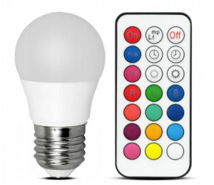 Żarówka Led Rgb kolorowa E27+ pilot 16 kolorów