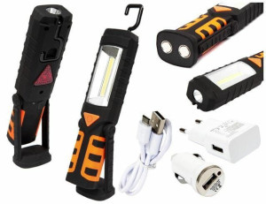Latarka Lampa warsztatowa 3w1 COB Led akumulator