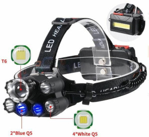 Latarka czołowa 8 led tył usb Zoom nagłowna