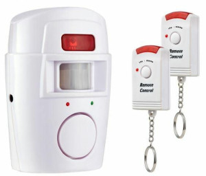 Alarm bezprzewodowy czujnik ruchu 2 pilo ty 105dB