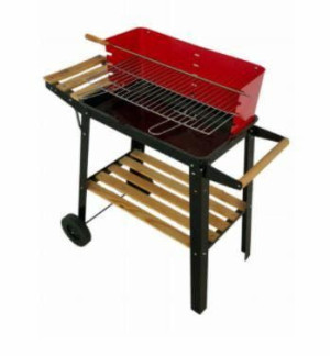 Grill ogrodowy rożen półki kółka ruszt