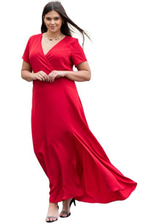 Sukienka FIOMENA czerwona 48 PLUS SIZE