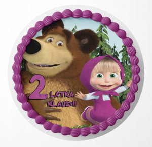 Opłatek Na Tort 19cm - Masha Niedźwiedź + Gratis