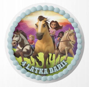 Opłatek Na Tort 20cm - Mustang Duch Wolności Koń +
