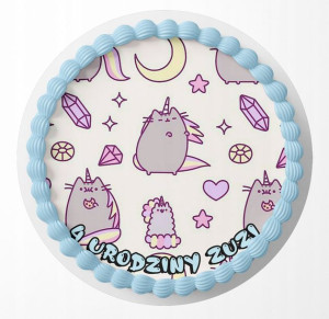 Opłatek Na Tort 20cm - Pusheen Kot Wybór + Gratis